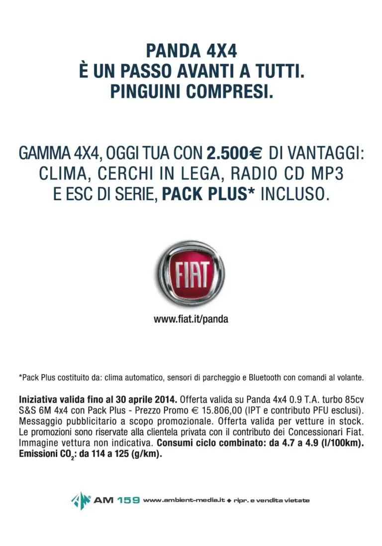 Fiat Panda 4x4 e nuovo Freemont Black Code nelle località alpine con le cartoline pubblicitarie Ambient Media — foto 4