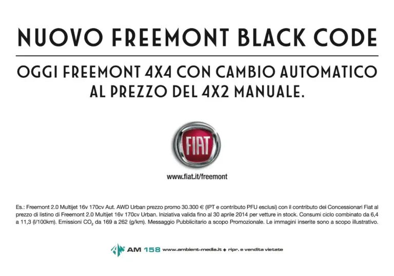 Fiat Panda 4x4 e nuovo Freemont Black Code nelle località alpine con le cartoline pubblicitarie Ambient Media — foto 2