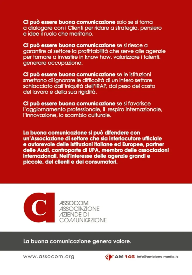 La buona comunicazione genera valore. La campagna Assocom anche sulle cartoline Ambient Media — foto 2
