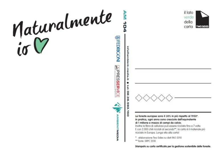 La Carta è amica dell'Ambiente. Lo dice Two Sides con le cartoline Ambient Media — foto 4