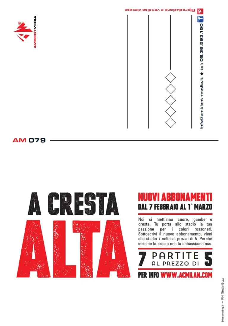 Il Milan a Cresta Alta sulle cartoline pubblicitarie Ambient Media — foto 2