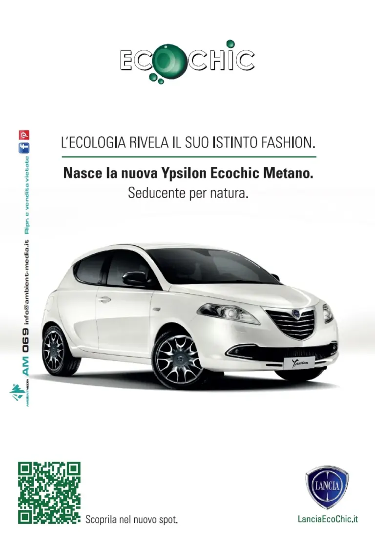 Nuova Ypsilon Ecochic Metano coniuga ecologia ed eleganza sulle cartoline pubblicitarie Ambient Media — foto 1