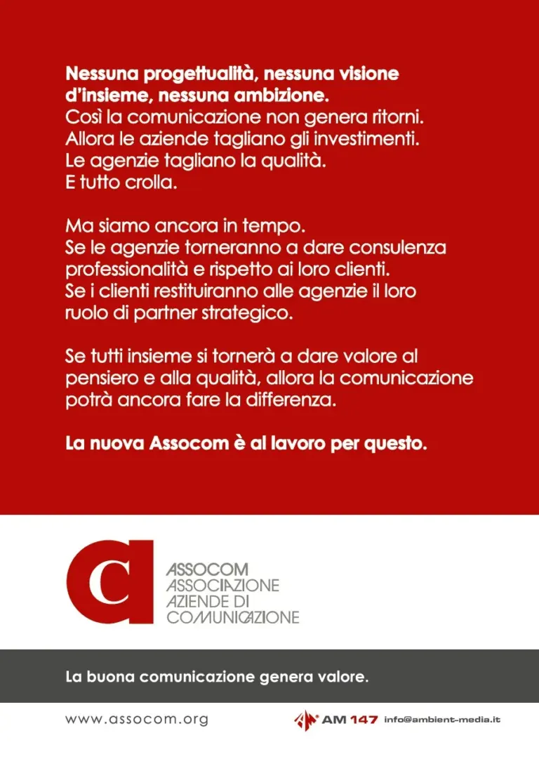 La buona comunicazione genera valore. La campagna Assocom anche sulle cartoline Ambient Media — foto 4