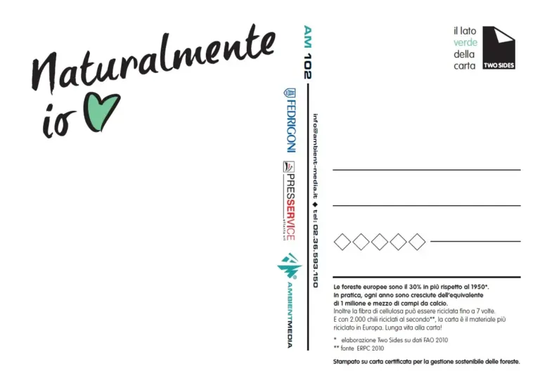 La Carta è amica dell'Ambiente. Lo dice Two Sides con le cartoline Ambient Media — foto 6