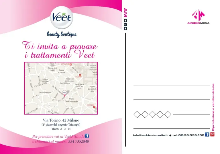 Veet invita alla Beauty Boutique con le cartoline pubblicitarie Ambient Media — foto 2