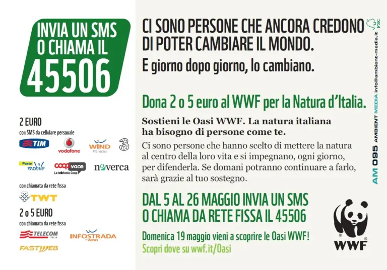 La campagna sms del WWF sulle cartoline Ambient Media con le foto più belle degli animali in pericolo — foto 4
