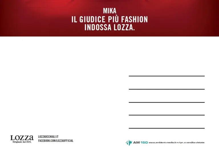 Mika designer e testimonial per Lozza sulle cartoline Ambient Media — foto 2