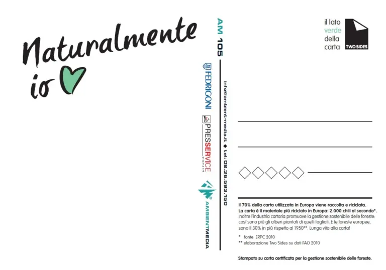 La Carta è amica dell'Ambiente. Lo dice Two Sides con le cartoline Ambient Media — foto 8