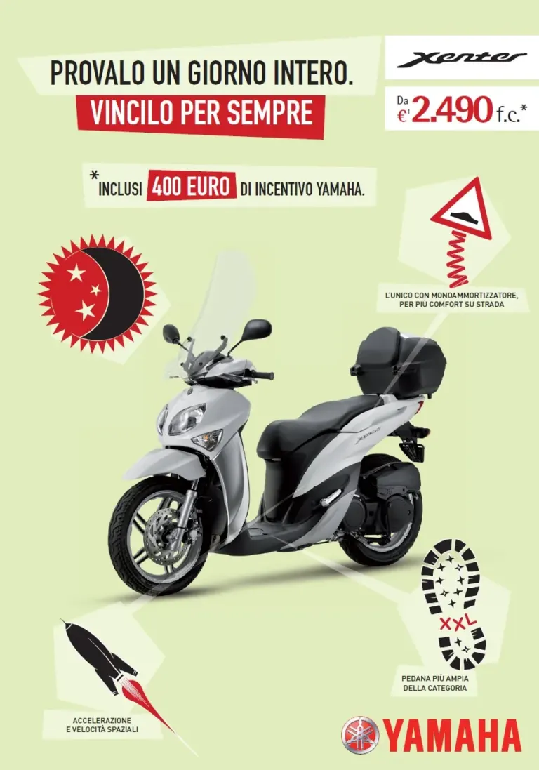 Yamaha Xenter in promozione sulle cartoline pubblicitarie Ambient Media — foto 1